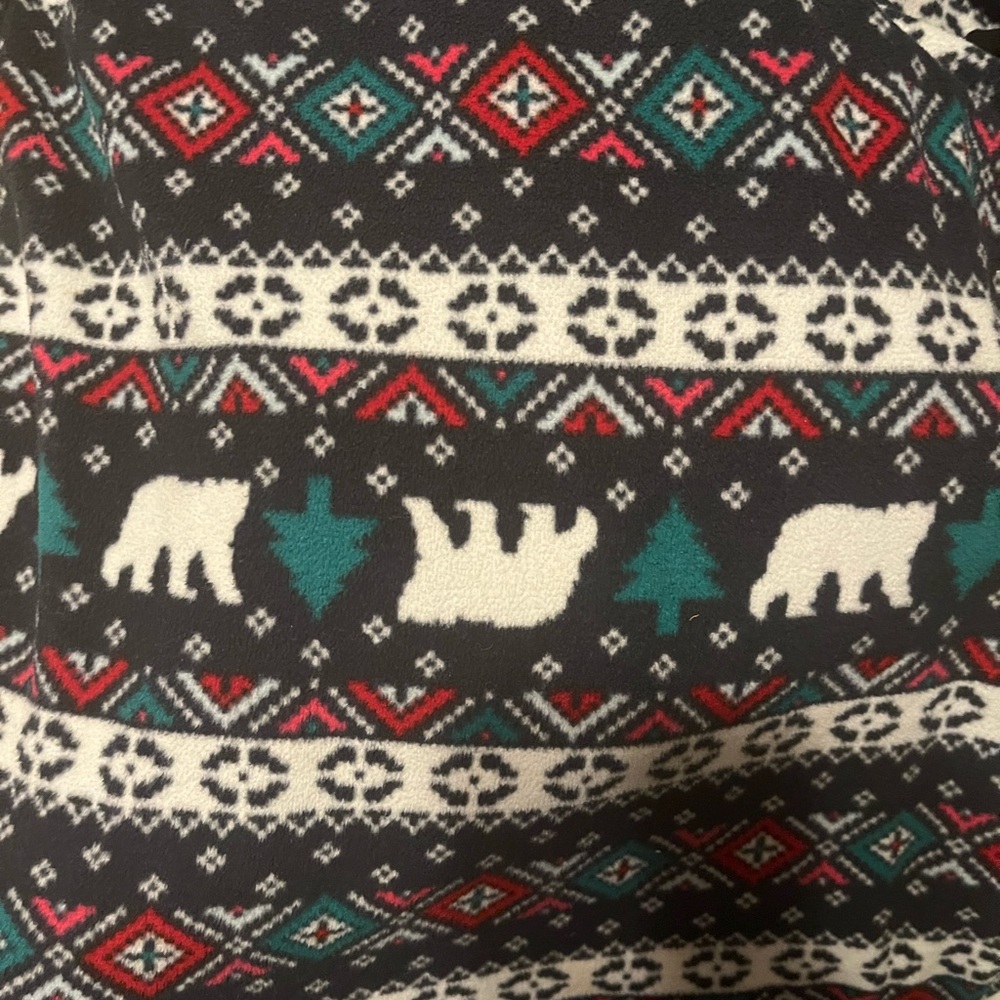 Polar bear print polar fleece pant and matching Henley